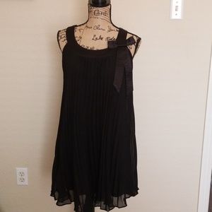 Black pleated babydoll dress